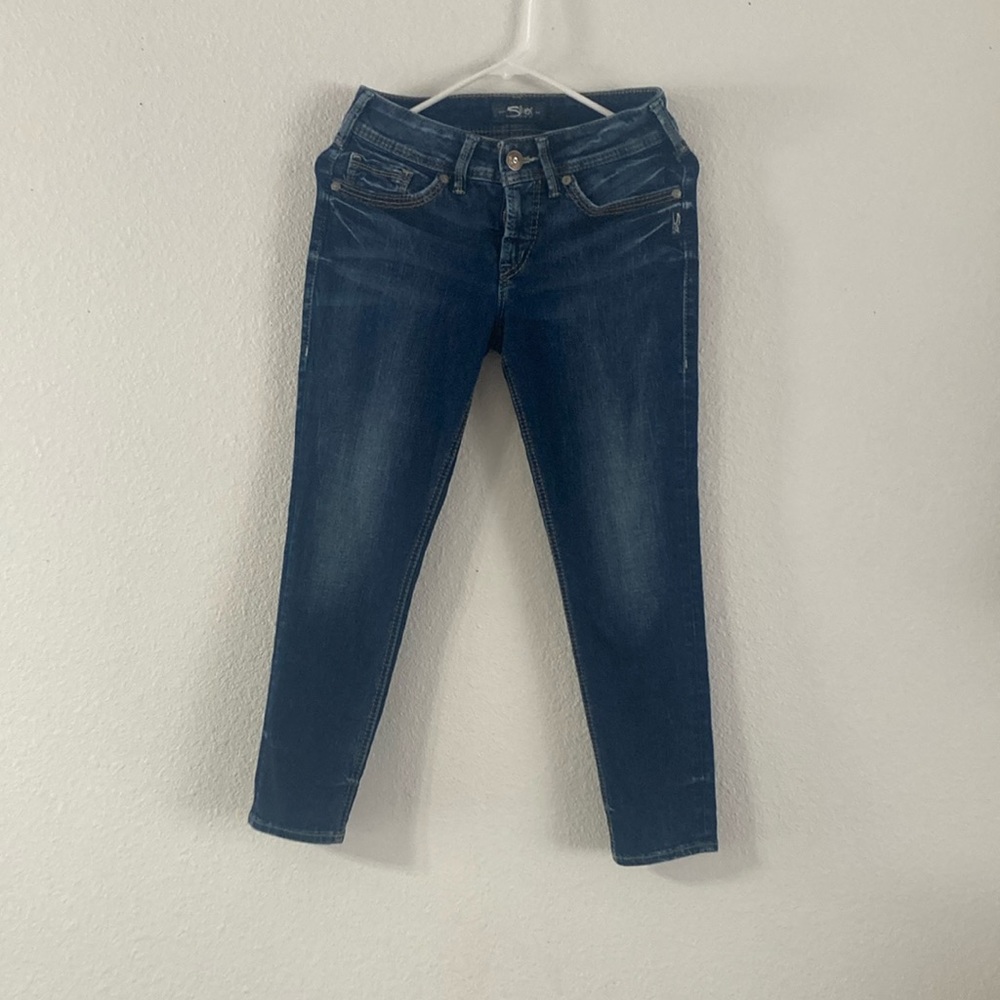 Silver skinny jeans